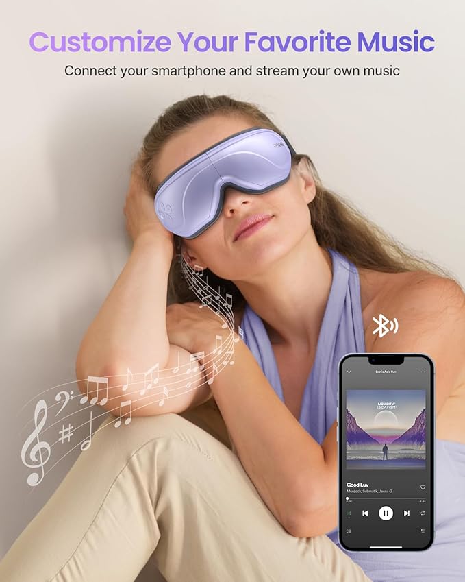 RENPHO Eyeris 2 Eye Massager with Heat, Birthday Gifts for Mom Dad Women Men Face Massager, Heated Eye Mask for Improve Sleep