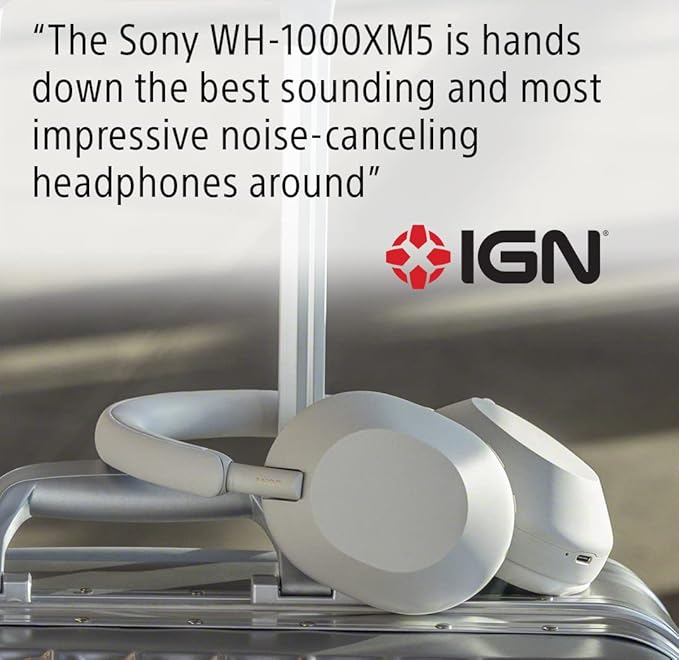 Sony WH-1000XM5 Premium Noise Canceling Headphones, Auto NC Optimizer, 30-Hour Battery, Alexa Voice Control, Midnight Blue