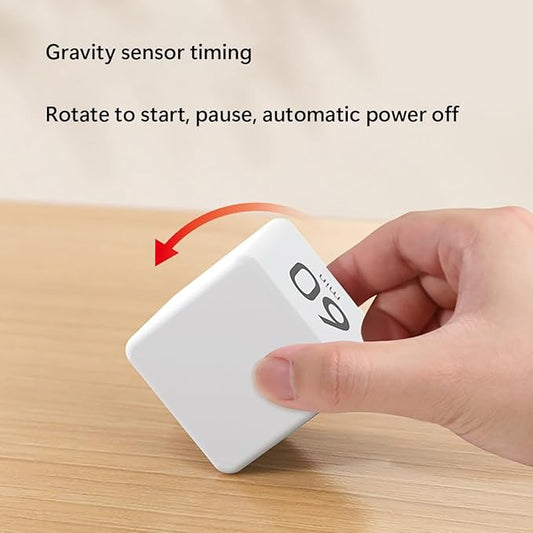 Cube Timer, Gravity Sensor Flip Timer for Study, Work, Game, Task, Kitchen, Kids, ADHD, Productivity, Workout (White 15-20-30-60)