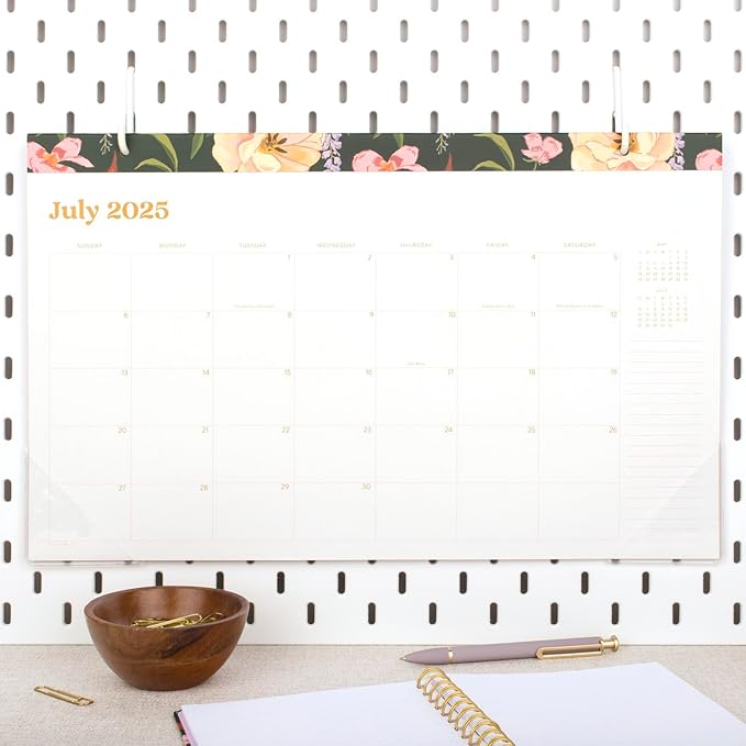 Cambridge Desk Calendar 2025-2026 Academic, Pen+Pillar, Monthly Desk Pad, 17-3/4" x 11", Compact, Tulip (PP13-705A)