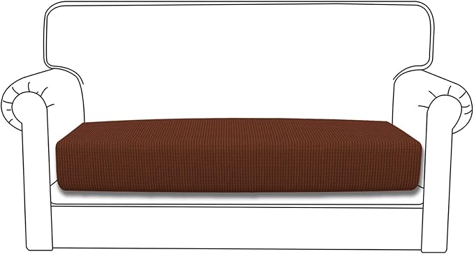 Easy-Going Stretch Loveseat Cushion Cover Sofa Cushion Furniture Protector Sofa Seat Sofa Slipcover Sofa Cover Soft Flexibility with Elastic Bottom(Loveseat Cushion, Coffee)