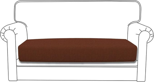 Easy-Going Stretch Loveseat Cushion Cover Sofa Cushion Furniture Protector Sofa Seat Sofa Slipcover Sofa Cover Soft Flexibility with Elastic Bottom(Loveseat Cushion, Coffee)