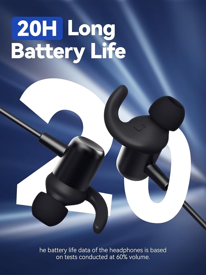 Bluetooth Headphones, Wireless Earbuds for Sports, IPX6 Sweat-Proof Neckband Headphones for Running Workouts, Magnetic in-Ear Earphones with Mic for Clear Calls