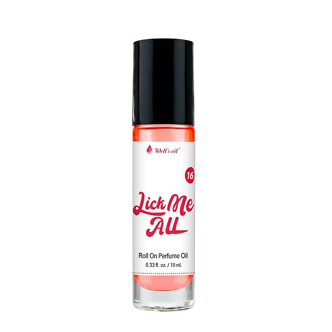Well's Oil Roll-On Perfume Oil (Lick Me All) | Fruity Floral Notes | Long-Lasting | Paraben-Free | 0.33 Fl Oz / 10 ml