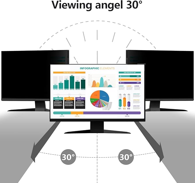 RedANGEL 【2 Pack】 24 Inch Privacy Screen Protector (Compatible with 23", 23.6", 23.8") for 16:9/16:10 Widescreen Monitors-Blue Light Blocking,Hanging Design, Anti-Scratch for Desktop Computers