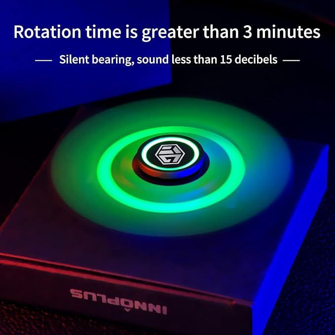 Fidget Spinners, INNÔPLUS Fidget Spinners for Adult, Fidget Toys, Fidgets for Teens,Metal Fidget Spinner with Luminous Light Stress Relief, Spinner Absorb Light Then Release in Dark