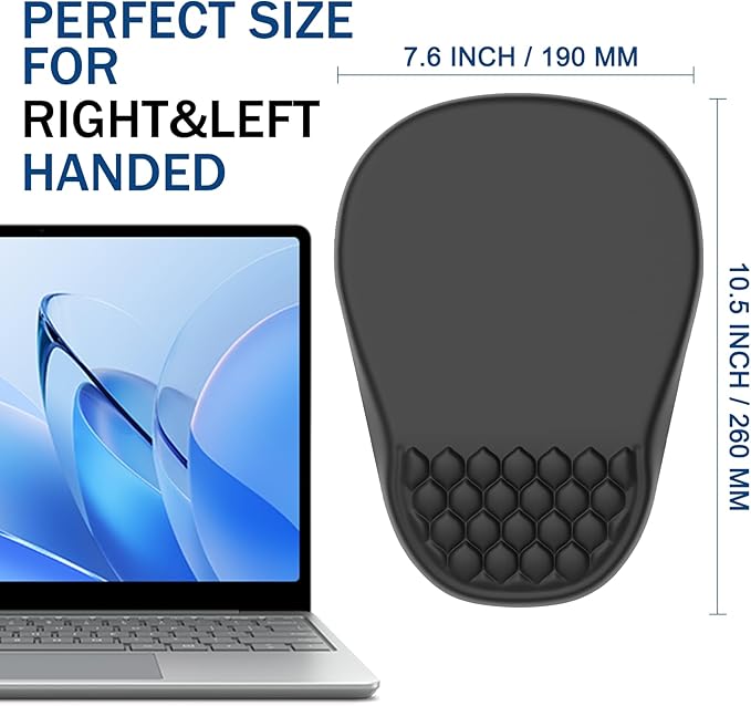 Ergonomic Mouse Pad Wrist Support, with Memory Foam & Non-Slip PU Base, Comfortable Massage Design Mouse Pad Relieve Wrist Fatigue&Pain, Suitable for Computer, Office and Home(01Black)