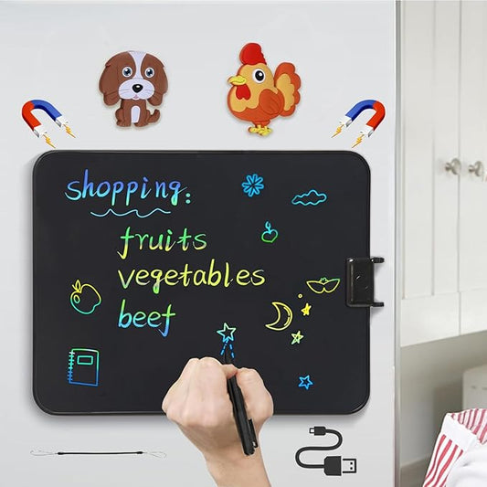 15 Inch LCD Writing Tablets for Kids & Adults, Reusable Doodle Board Writing Board for Back to School, Birthday Gifts, Note Board with Magnets, Dry-Erase Alternative & Sticky Note Replacement