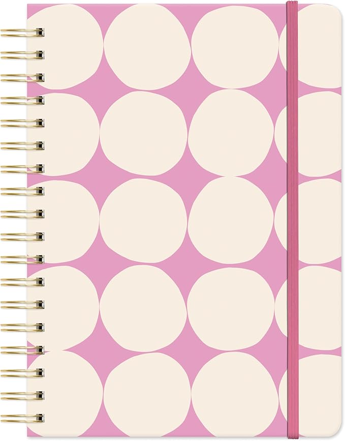 Orange Circle Studio Undated Tri-Tab Academic Planner 2026, Darling Dots, Daily Notebook Journal, Cute Weekly and Monthly Calendar with Pocket, Stickers, Lined Pages for To Do lists and Planning