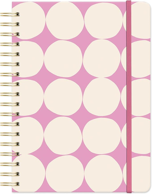 Orange Circle Studio Undated Tri-Tab Academic Planner 2026, Darling Dots, Daily Notebook Journal, Cute Weekly and Monthly Calendar with Pocket, Stickers, Lined Pages for To Do lists and Planning