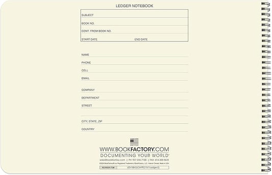 BookFactory Accounting Ledger Notebook/Large 3 Column Accounting Ledger Columnar (Three Columns) Log Book - 17'' x 11'', 100 Pages, Wire-O Landscape Format (LED-100-CLCW-PP(17x11-Ledger-3)-AX)