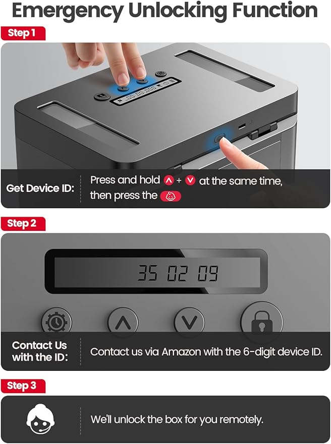 Vaydeer Metal Timed Lock Box, Phone Lockbox with Timer, iPad Safe Container, Self-Control Locker with USB-C Charge,Electronic Device Time Release Jail for Cellphone/Tablet/Medicine/Snack/Alcohol-Large