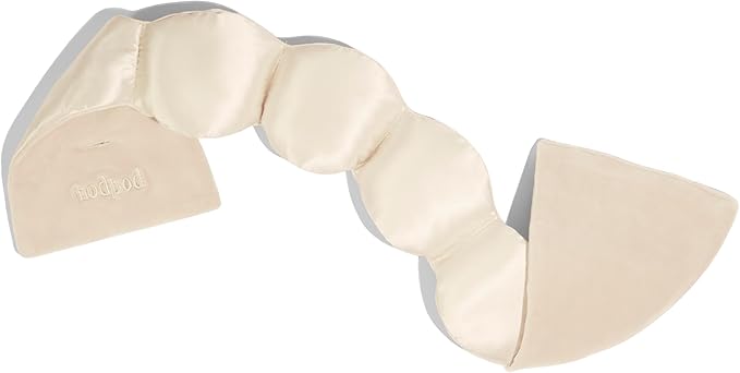 Nodpod Gentle Pressure Silk Sleep Mask | Strap-Free Design for Sleeping, Travel & Relaxation | Bead Filled, Machine Washable (Pearl)