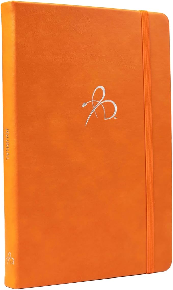 Bright Line Eating Blank Lined Journal Notebook, Vegan Leather Journal w/Lay-Flat Binding, Orange Notebook Journal for Women & Men, Writing Journal, Food Journal, Travel Journal, Fitness Journal