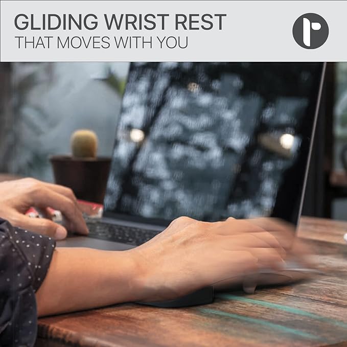 Glider V3 2025 - The Original Ergonomic Gliding Palm Rest, Sliding Wrist Pad That Moves with Your Mouse, Physician Designed for Carpal Tunnel Syndrome, Lightweight Wrist Rest (Gray)