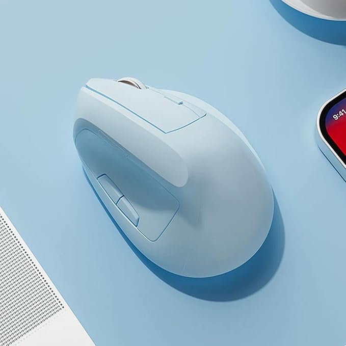 Ergonomic Vertical Mouse Wireless, Rechargeable Ergo Mouse for Carpal Tunnel Relief, 3200DPI Adjustable, 6 Buttons for PC/Laptop/Mac/Windows (Blue)