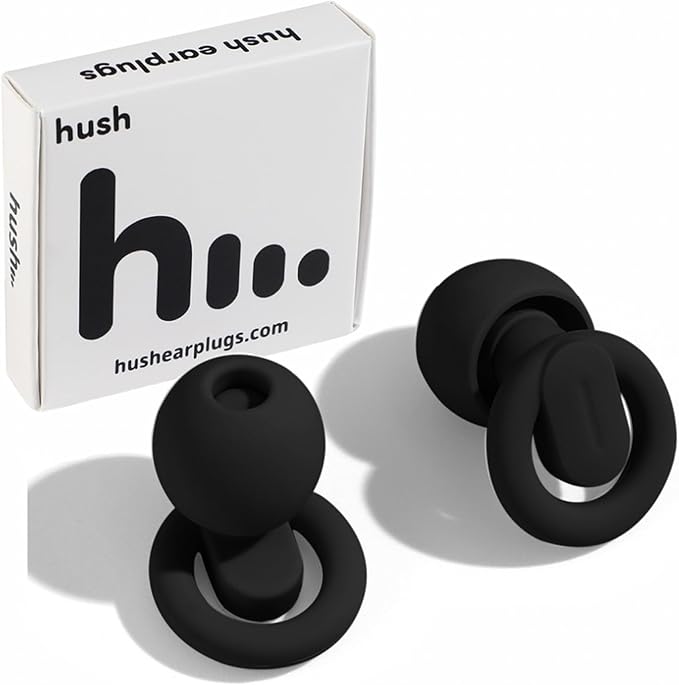 Hush Earplugs – Reusable Noise-Reducing, Earplugs for Sleep, Snoring, Focus, Work, Travel, Parenting & Sensory Relief | 21dB Hearing Protection | Custom Fit & All-Day Comfort