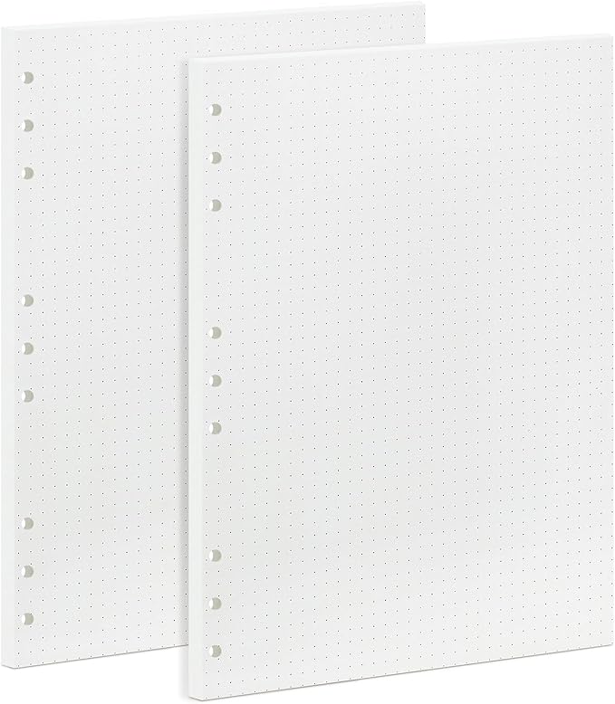 90 Sheets Planner Refill Paper 5mm Dotted Inserts Paper B5 9 Holes Binder Grid Notepaper for Filofax Bullet Journals Diary (7.09x10.04 inch)