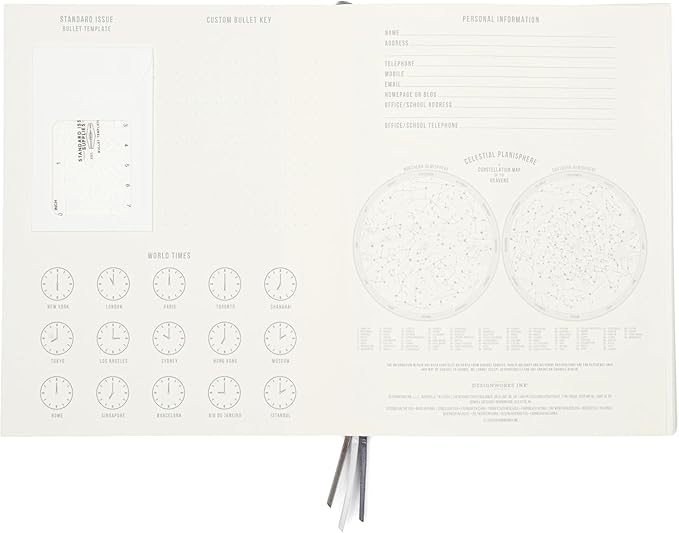 DesignWorks Ink Standard Issue Notebook No. 3 – 6.75" x 8.5" Undated Daily Planner & Writing Journal, 192 Lined Pages, Pen Holder, Small Notebook for Work & Journaling - Lavender & Periwinkle