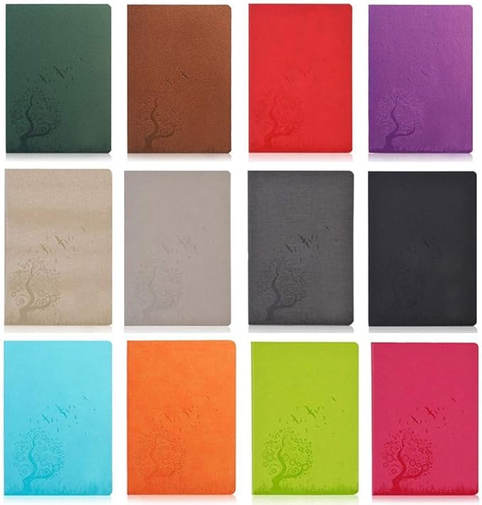 SINOBAND 4 Pieces Journals for Writing, A5 Paperback Colorful Notebooks, PU Leather Soft Cover, Lined Paper, Subject Notebooks for School and Office (Random Color)