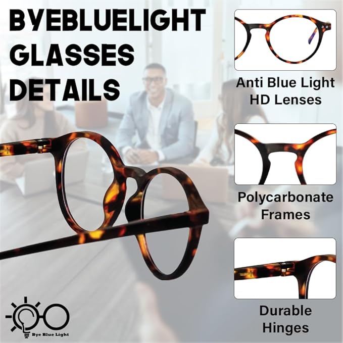 Blue Light Blocking Glasses – Lightweight, Anti-Glare & Eye Strain Relief for Gaming, Reading & Office Use
