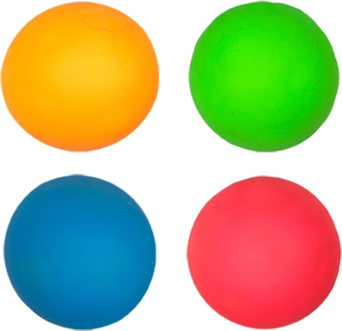 JA-RU Squish Attack Ball (4 Units Assorted) Squooshy Sphere with 6 Different Smiley Faces. Fidget Squishy Toy for Kids, Teen, & Adult. Soft Stress Therapy, Squish and Stretch Party Favor. 5606-4