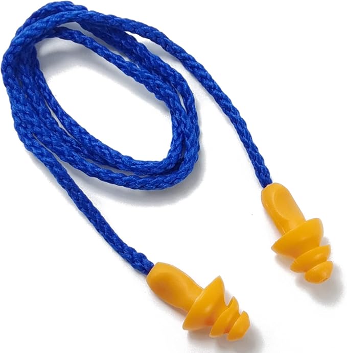 GXXMEI 100 Pairs Corded Ear Plugs Reusable Silicone Earplugs with String Banded Ear Plug Sleep Noise Cancelling for Hearing Protection
