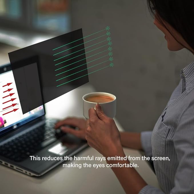 27 Inch - 16:9 Aspect Ratio - Computer Privacy Screen Filter for Widescreen Monitor - Anti-Glare - Anti-Scratch Protector Film - Protects Your Eyes from Harmful Glare and Blue Light