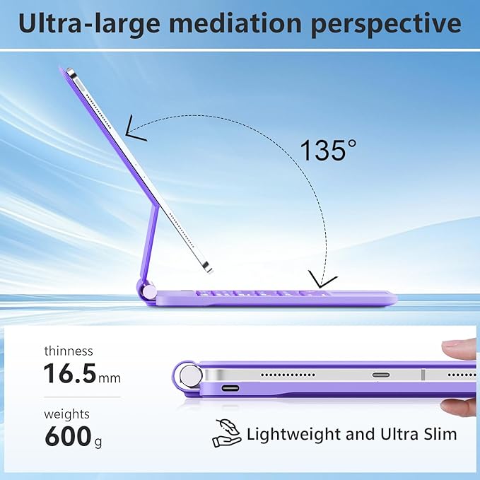 Keyboard Case for iPad Air 11-inch (M3 2025 / M2 2024) & iPad Pro 11 inch(1st/2nd/3rd/4th Generation),Magic-Style Magnetic Keyboard Case,Backlit - Multi-Touch Trackpad Keyboards