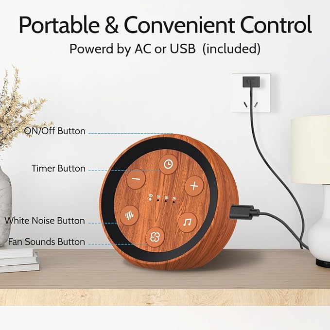 Sleep Machine White Noise Sound Machine with 32 Calming Sounds 36 Volume Levels Pink Brown Noise Machine for Baby Kid Adult with 4 Timer Noise Canceling Machine for Travel Office Privacy