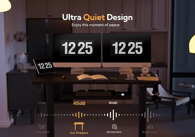 Claiks Standing Desk with Keyboard Tray, Standing Desk Adjustable Height, Raising Desks for Home Office and Computer Workstation, 48 Inches, Black