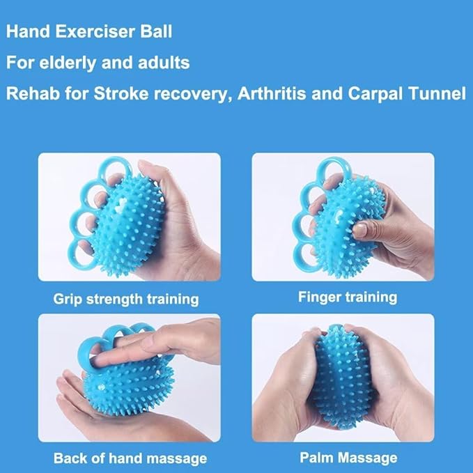 Hand Exerciser Ball, Finger Strengthener, Hand Grip Stress Balls for Adults, Hand Massager for Therapy Arthritis and Carpal Tunnel, Stress Relief, Set of 2