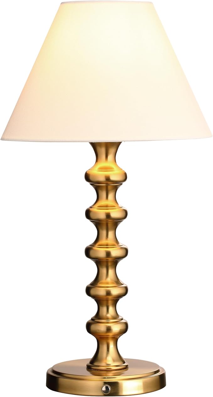 O'Bright Ember Rechargeable Table Lamp (Antique Brass_Baluster)