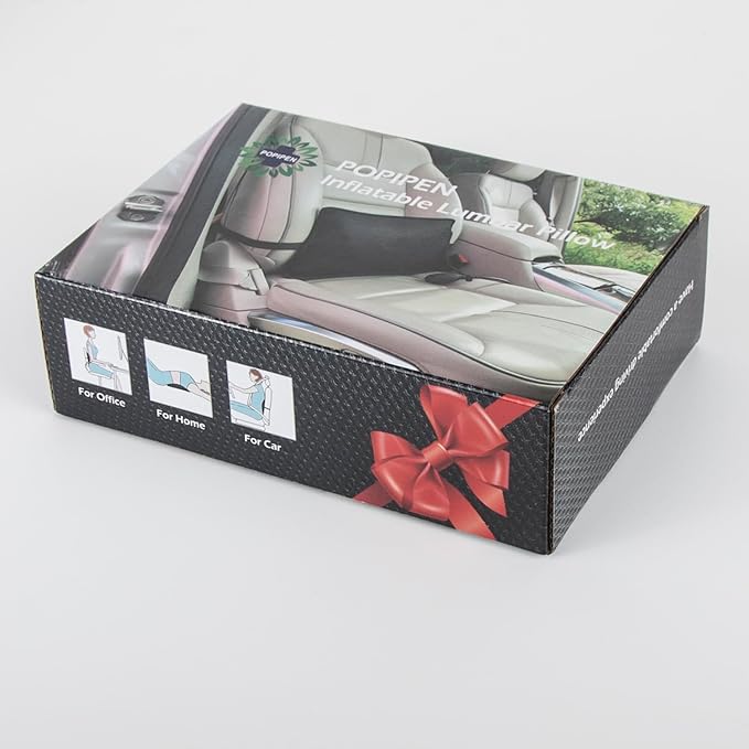 Inflatable Lumbar Support Pillow for Office Chair and Car Seat, Back Support Cushion with Air Pump for Reducing Lower Back Pain