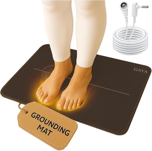 GAYA Grounding Mat for Feet, Sleep Improvement, Back Pain Relief, Muscle Relaxation & Stress, Earthing Pads for Bed, Ground for Desk, Earth Mats, Bedding Pad (24''X16'')