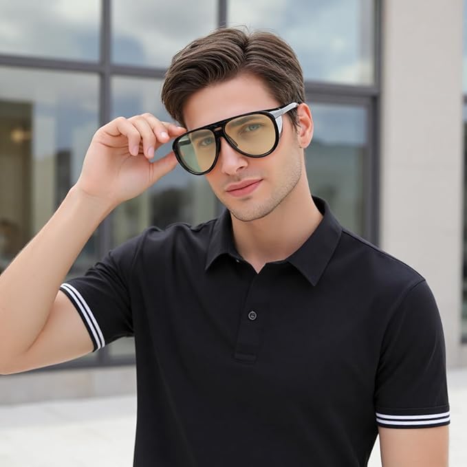 FEISEDY Yellow Lens Gaming Glasses Blue Light Glasses for Woman Men Computer Gamer Eyeglasses Anti Eyestrain Glare G0095