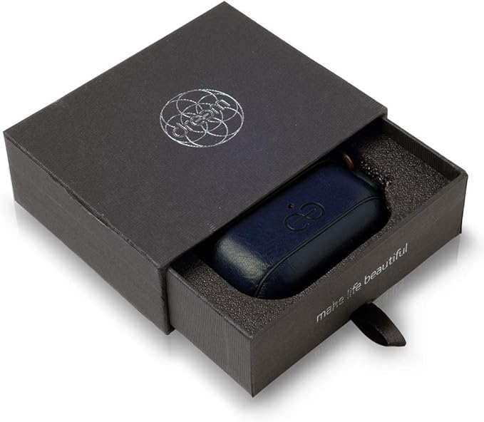 Dreem Om Case Cover with Keychain Clip Compatible with AirPods Pro 2/Pro, Protective One-Piece Hard Shell, Luxury Vegan Leather AirPod Pro Case 2nd/1st Generation with Separate Clip [Royal]