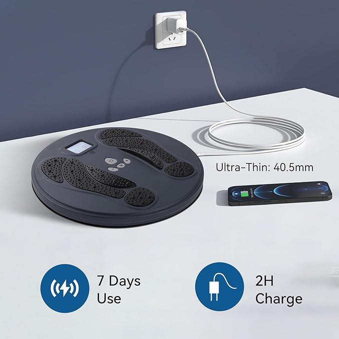 1-STEP EMS Foot Massager for Neuropathy Electronic Foot Stimulator TENS Feet Circulation Stimulator with 10 Modes 50 Intensities Electronic Muscle Stimulator