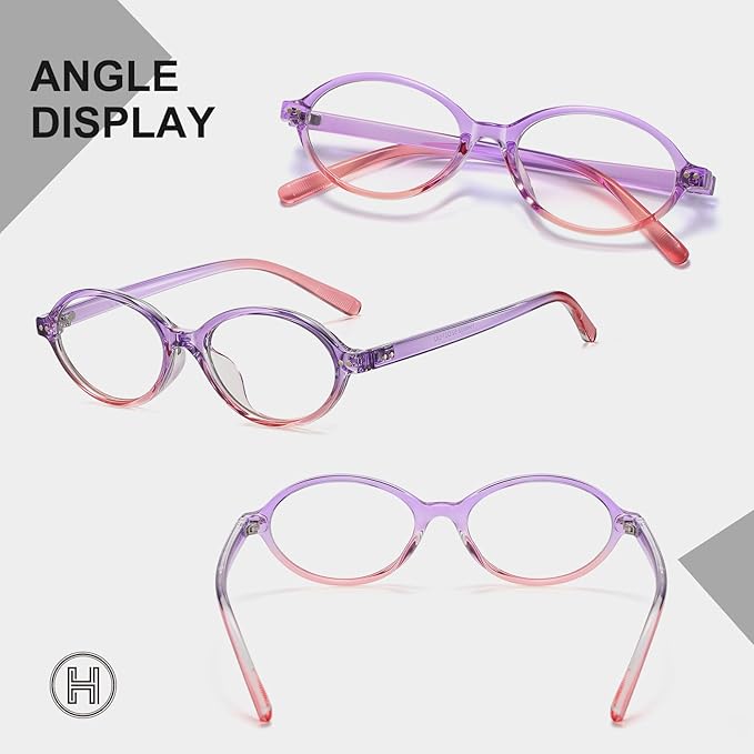 HAOLOTA Blue Light Blocking Glasses Women, Trendy Round Anti Eyestrain UV Glare TV Phone Computer Gaming Eyeglasses