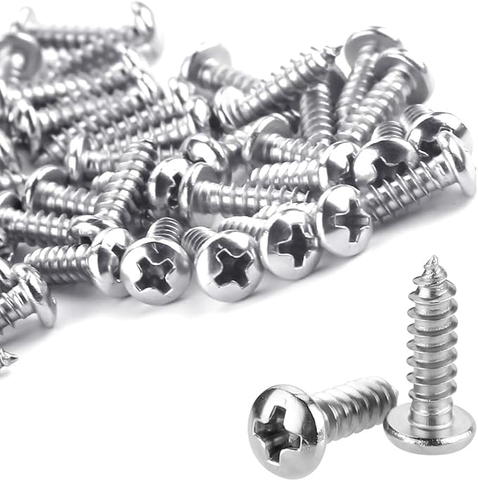 LOKMAN 100 Pack 3/8 Inch Rope Light P-Style Mounting Clips with Compatible Stainless Steel Pan Head Phillips Screws