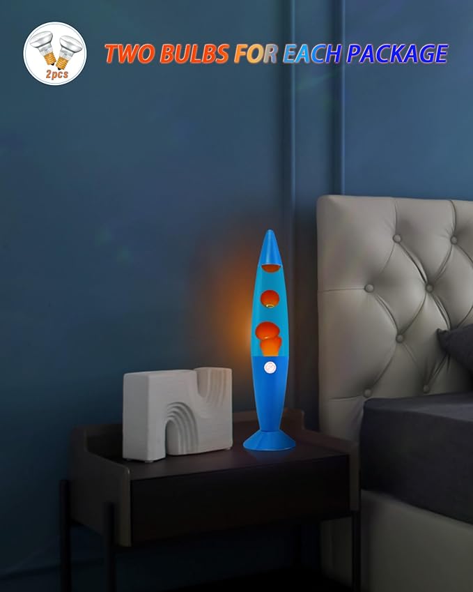 Orange Liquid Motion Lamp 16 Inches for Adults and Kids, Blue Base Magma Lamp Set The Mood for Home Living Room Office Bedroom Decor, Magma Lamp Night Light Cool Present for Boys Girls Teens