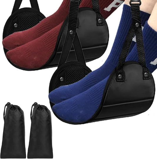 Airplane Foot Hammock,Adjustable Portable Foot Hammock for Plane Travel for Air Travel,Travel Essentials Comfy Foot Hanger Airplane Footrest(2 Set)