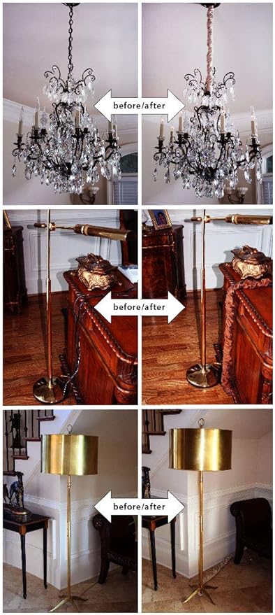 Royal Designs, Inc. Cord & Chain Cover 4 ft Silk Type Fabric, Chandelier Pendant Lighting Chain & Cable Management, Touch Fastener, Leopard Black - 2 Pack