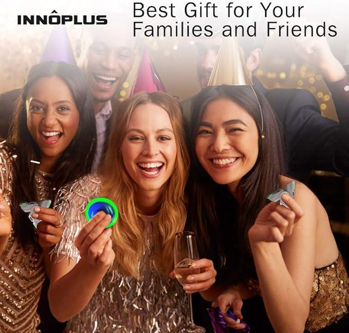 Fidget Spinners, Fidget Spinner Gifts for Adults, Stress Anxiety ADHD Relief Figets Toy, Metal Finger Hand Spinner Toy with Luminous Light, Spinner Absorb Solar Light Then Release in Dark