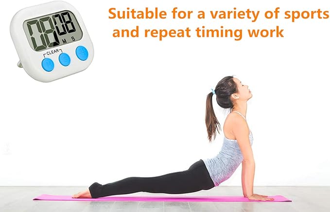 Digital Kitchen Timer, Big Display Screen, Loud Alarm, Strong Magnetic Backing Stand, Cooking Baking Kids Classroom Teacher Game Timers, Minute Seconds Count Up Countdown and Simple Operation(4 Pack)