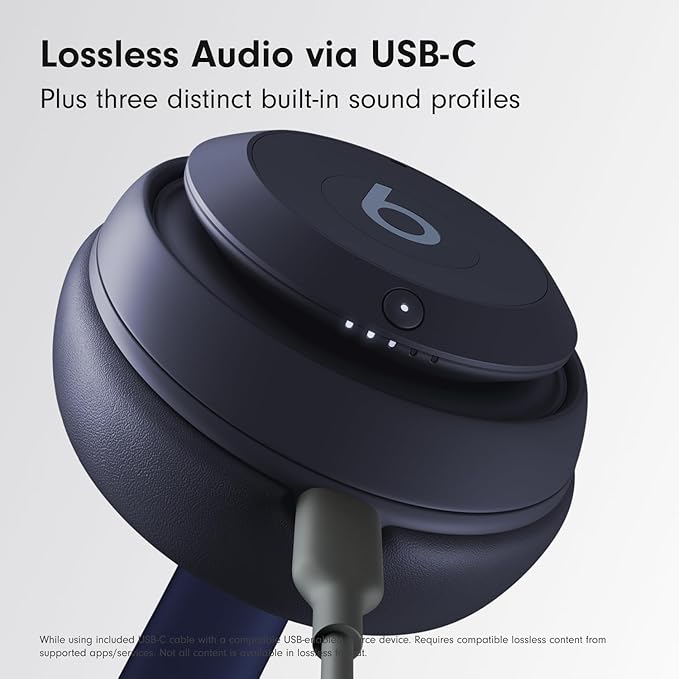 Beats Studio Pro Bluetooth Noise Cancelling Headphones with Apple 20W USB-C Power Adapter - Navy