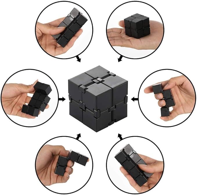 Sensory Fidget Toys Set 7 Pack. Stress Relief Relieve Anxiety Tools Bundle Figette Toys with Fidget Pad, Cube with Infinity, Magnetic Ring, Fidget Box Bulk Figit, Game for Kids Adults Kill Time