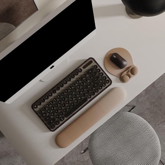 Ergonomic Mouse Pad with Wrist Rest Support&Gel Cushion for Desk; Cute Computer Decor Accessories for Women. Small Mousepad Mat Laptop Pads for Office&Home. Ergo Supplies & Aesthetic (02Mocha Sand)