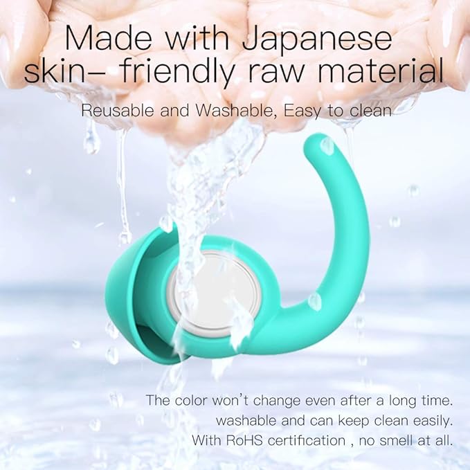 WUTAN Ear Plugs for Sleeping Noise Cancelling 14-38dB, Comfortable Soft Reusable Silicone Ear Plugs Noise Reduction Earplugs for Sleep Concert Work Airplane Travel (Blue White, S/L)