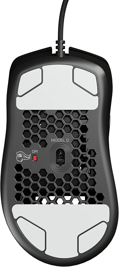 Glorious Model D Wired Gaming Mouse - 68g Superlight Honeycomb Design, RGB, Ergonomic, Pixart 3360 Sensor, Omron Switches, PTFE Feet, 6 Buttons - Matte Black